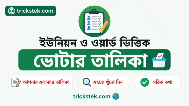 ইউনিয়ন ও ওয়ার্ড ভিত্তিক ভোটার তালিকা