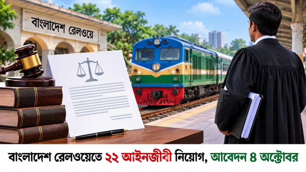 বাংলাদেশ রেলওয়েতে ২২ আইনজীবী নিয়োগ, আবেদন ৪ অক্টোবর