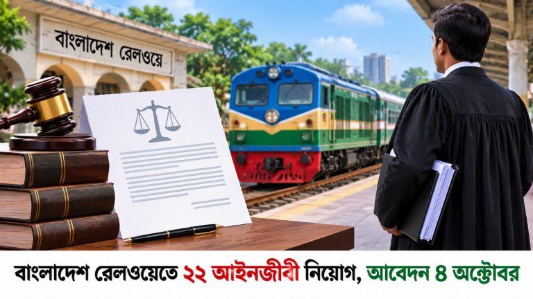 বাংলাদেশ রেলওয়েতে ২২ আইনজীবী নিয়োগ, আবেদন ৪ অক্টোবর