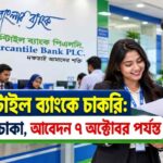মার্কেন্টাইল ব্যাংকে চাকরি: কর্মস্থল ঢাকা, আবেদন ৭ অক্টোবর পর্যন্ত