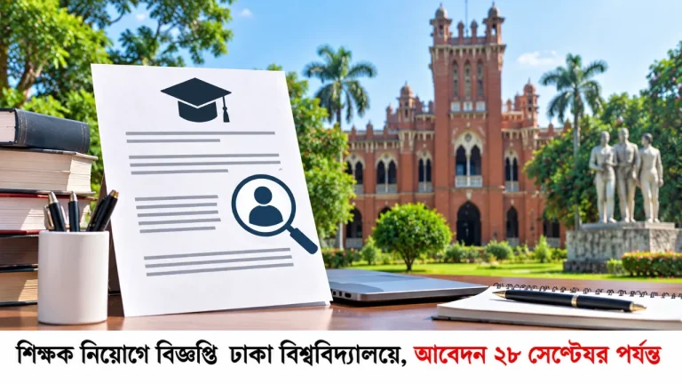 শিক্ষক নিয়োগে বিজ্ঞপ্তি ঢাকা বিশ্ববিদ্যালয়ে, আবেদন ২৮ সেপ্টেম্বর পর্যন্ত
