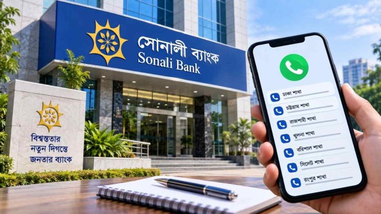 সোনালী ব্যাংক সকল শাখার মোবাইল নাম্বার